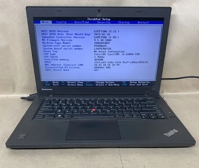 Lenovo ThinkPad T440, Intel Core i5-4300U @ 1,9 GHz, 4 GB RAM, SIN HDD/OS *PROBADO Foto 1 de 4