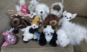 Ganz Webkinz Lil Kinz Lady Ostrich Dog Cow Bulldog Fish Cat Panda Reindeer Lot - Picture 1 of 3