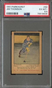1951-52 Parkhurst #82 Jim Thomson PSA 6.5 (RC) Maple Leafs *CC0084 - Bild 1 von 2