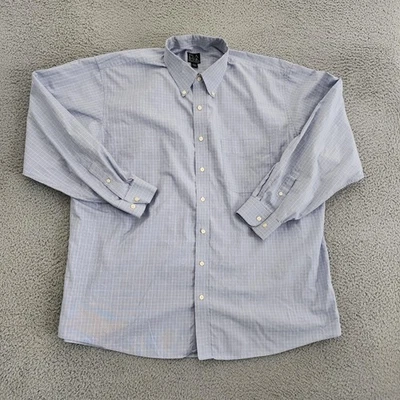Jos A Bank Shirt Mens 2XL Blue Check Traveler's Collection Button Down Dress - Image 1 of 4