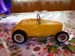 Vintage 1960s Buddy L Yellow Ford Hot Rod Roadster Car Toy Pressed Steel - Picture 1 of 9