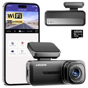 AZDOME 1080P WiFi Dashcam Night Vision G-Sensor Parking Monitoring 128GB SD Card - Picture 1 of 12