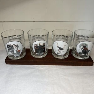 NORMAN ROCKWELL The Saturday Evening Post Drinking GLASSES Lot of 4 - Picture 1 of 12