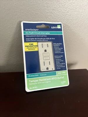Leviton AFTR1-KI 15A Tamper Resistant AFCI Receptacle Outlet New - Image 1 of 4