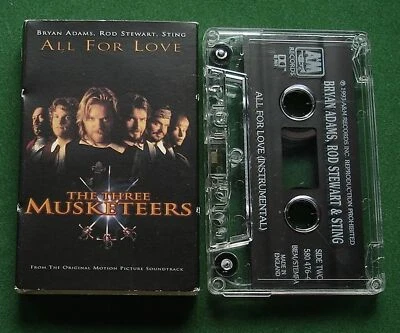 Bryan Adams Rod Stewart Sting All For Love / Instr. Cassette Tape Single TESTED - Image 1 of 3