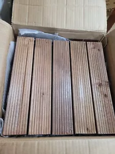 Yaheetech 11pcs Indoor & Outdoor Wood Flooring Tiles for Patio Garden - Brown - Picture 1 of 2