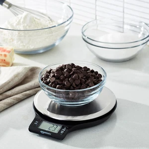 Bilancia pesa alimenti digitale da cucina con display LCD, pesa fino a 11 libbre nera - Foto 1 di 4
