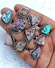 Natural Abalone Shell Gemstone 925 Sterling silver plated wholesale Lot Rings