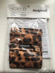 Desigual Reversible Leopard Print Face Mask & Pouch BNWT - Picture 1 of 2
