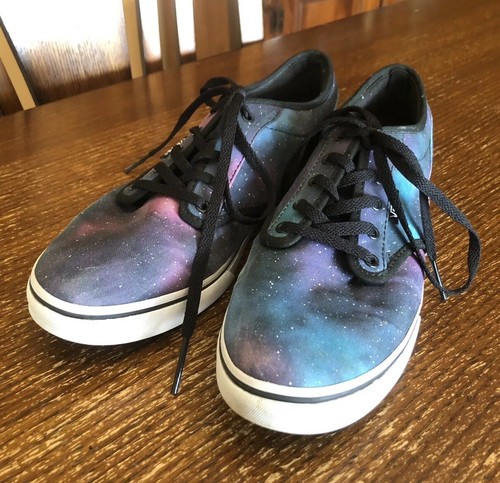 Scarpe da tennis donna Vans Off The Wall campione OOAK taglia 6 blu viola cielo notturno