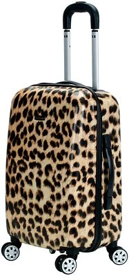 Hardside Carry On 20 In Leopard Print Design Rolling with Handle Flight Luggage - Image 1 of 4