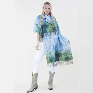 FRAU MIT SONNENSCHIRM von CLAUDE MONET bedruckter weicher Schal - Bild 1 von 4