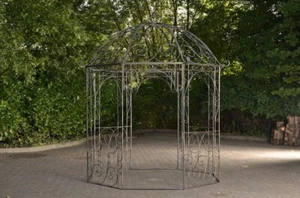 Pavillon Eisen antik bronze Rankhilfe stabil Pergola Rosenbogen Rankgitter NEU - Bild 1 von 8