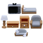 Dollhouse Furniture Accessories Mini Sofa & TV Cabinet 1:12