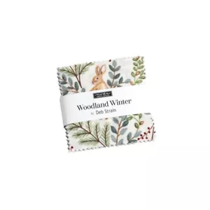 Moda Woodland Winter Mini Charm Pack By Deb Stain Christmas Deer Check Fabric - Picture 1 of 4