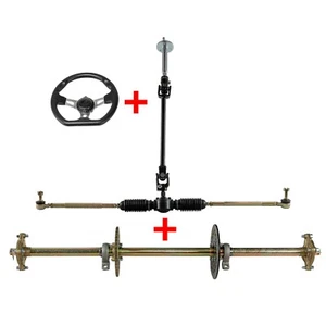 32" Rear Live Axle Kit Steering Wheel Tie Rod Shaft Rack For Go Kart ATV Quad - Picture 1 of 12