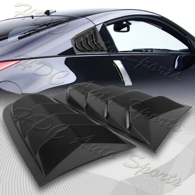 For 2003-2008 Nissan 350Z ABS Black Side Window Louvers Scoop Cover Vent 2pcs - Image 1 of 4