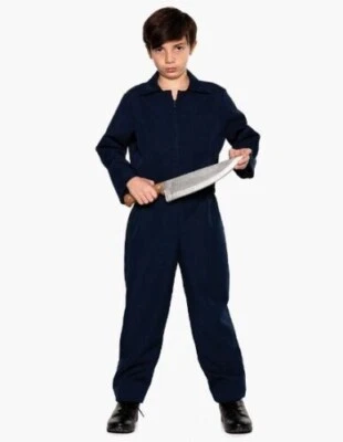 Navy Blue Horror Jumpsuit Halloween  Costume Child Michael Myers - Image 1 of 3