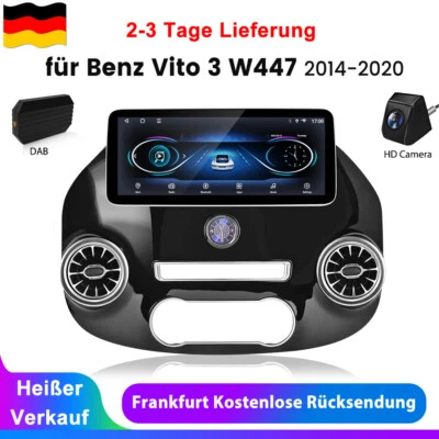 Für Benz Vito W447 14-2024 12.3" Android13 Autoradio GPS Nav WIFI 4G SWC KAM DAB - Bild 1 von 4