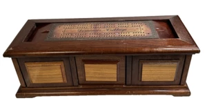 Vintage Slater & Tutton Wooden Dominoes Cribbage Games Box Set - Picture 1 of 13