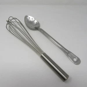 Vollrath Industrial Stainless 14" Wisk 47014 & Halco Slotted Spoon made in Japan - Picture 1 of 5