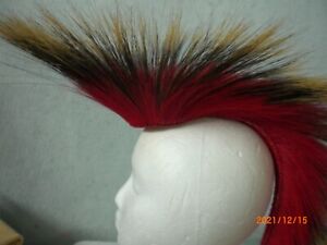 Porcupine Roach, Dark Red, 22 inch In & Out, Red Yarn Base