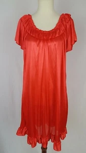 Cool Clothing Vintage Lingerie Womens Size XL Nightgown Fire Red Frilly - Picture 1 of 6