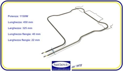 RESISTENZA SERPENTINA INFERIORE FORNO HOTPOINT ARISTON INDESIT 1150W WHIRLPOOL
