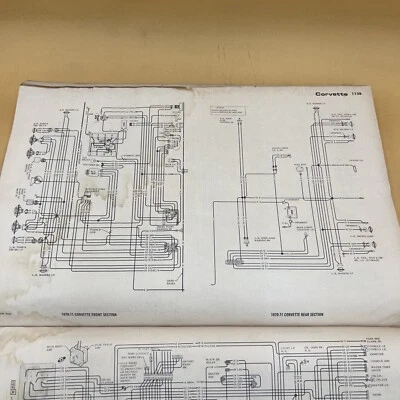 Hojas de diagramas de cableado de motor/edad de Chilton 1970-1975 Chevrolet Chevy Corvette  Foto 1 de 4