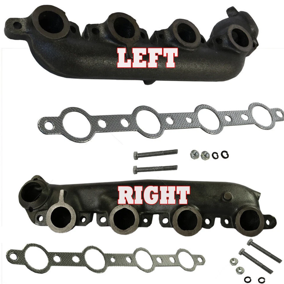 Right & Left Side Exhaust Manifold For 1999-03 Ford E250 E350 E450 F250 F350 7.3 Foto 1 de 4