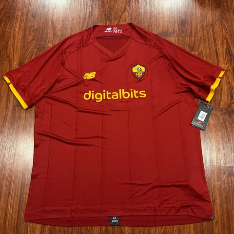 2021-22 New Balance Men’s AS Roma Home ASR Derby Soccer Jersey XXL 2XL Forza Cover