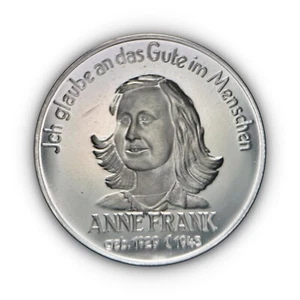 NETHERLANDS. ND, Medal, Silver - Anne Frank, Wilting Roses, Good of Mankind - Picture 1 of 7