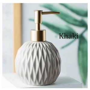 Ceramics Gold Soap Dispenser for Bathroom, Relief Soap Dispenser for Kitchen - Picture 1 of 6