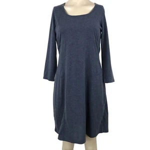 PRANA -WOMEN'S SMALL -BLUE LONG SLEEVE ROUND NECK PULL-OVER DRESS - Picture 1 of 6