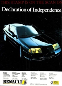 Renault ALPINE 'GTA V6 Turbo' Sports Coupe ADVERT: Vintage c1990 Print Ad 705/17 - Picture 1 of 1