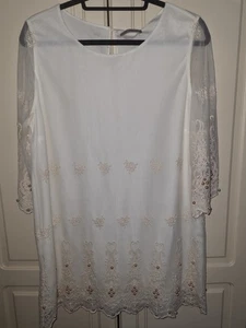 Darling London mini dress Size XL PARTY / WEDDNING CREAM CHIFFON DRESS ALESSIA - Picture 1 of 16