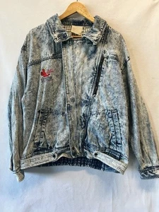 Vintage 80er Acid Wash Denim Jeansjacke Busch St. Louis Cardinals - Bild 1 von 12