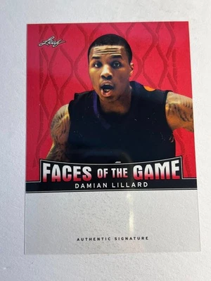2012 Leaf Red PLASTIC PROOF MISSING AUTO & #/5 FACES OF THE GAME Damian Lillard - Image 1 of 2