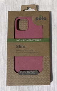 Pela Slim Case Eco-Friendly 100% Biodegradable Case For iPhone 12 / 12 Pro, Pink - Picture 1 of 1
