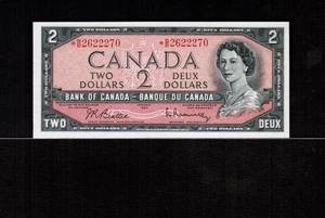 Canada $2 1954 Replacement Beattie/Rasminsky *B/B 2622270  Gem UNC - Picture 1 of 2