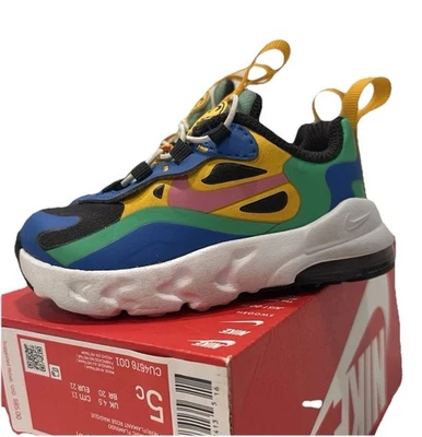 Nike Air Max 270 React TD Gumball Talla 5C CU4676-001 Tenis para niños pequeños Foto 1 de 4