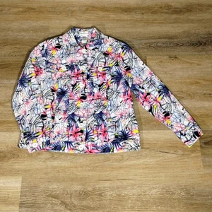 Drapers And Damons Jacket Large Denim Artsy Colorful Floral Coastal Grandma - Picture 1 of 9