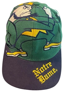 De colección Años 90 Notre Dame Luchando Irlandés El Juego Logo Grande Snapback Sombrero Mezcla de Lana - Imagen 1 de 6