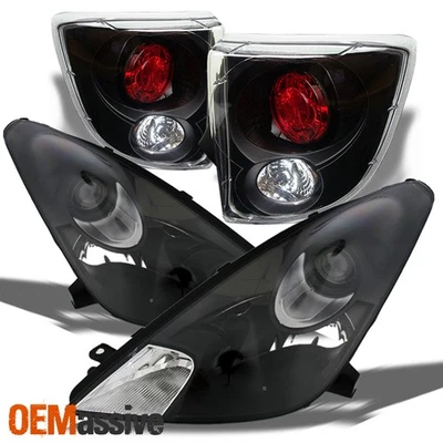 Fits 00-05 Celica Black Bezel Projector Headlights Lamps + Black Tail Lights - Image 1 of 4
