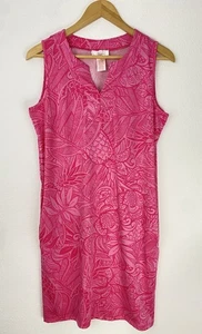 Stella Parker Tunika Kleid S Rosa Tropical Ananas Kreuzfahrt Resort Strand Stretch - Bild 1 von 6