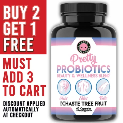 Angry Supplements Bonitos Probióticos Mujer Belleza Cabello Piel Uñas Salud 60ct Foto 1 de 4