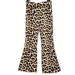 H&M Wide Flare Leg Pull On Leopardenmuster Hose Damen Large Stretch Strick - Bild 1 von 10