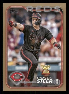 2024 Topps Gold #485 Spencer Steer /2024 - Image 1 of 2