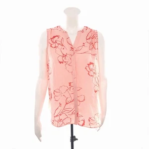 NYDJ Sleeveless Pink Red Floral Button Front Blouse Womens XS - Picture 1 of 8