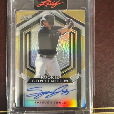 Spencer Jones Autographed 2023 Leaf Rookie Continuum Card RC 40/489 Yankees - Image 1 of 4